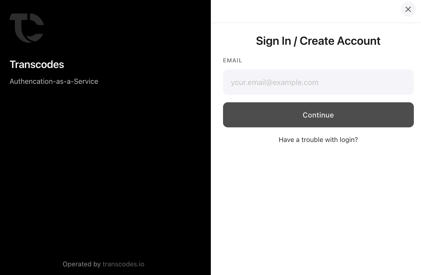 Login Modal Example
